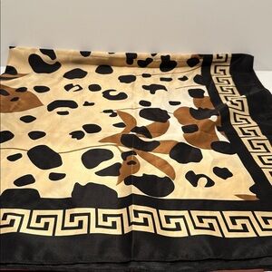 NWT ALDO perfectly square Greek Key & Tiger pattern Scarf size 42” x 42”.